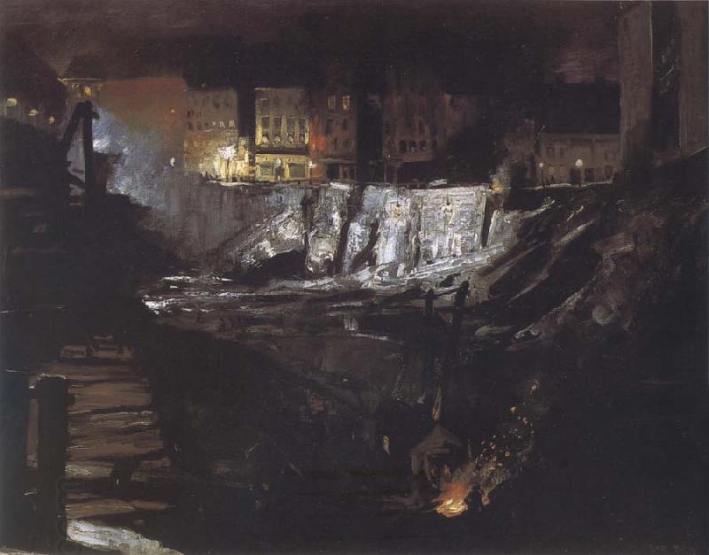 George Bellows Excavation at Night China oil painting art